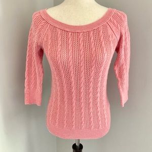 American Eagle Pink Knit Pullover Sweater